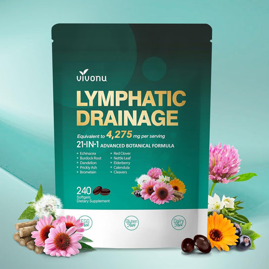 Grandelle™ - VivoNu Lymphatic 240 Capsules - Supports Lymphatic Circulation, Detox & Reduces Swelling, Supports Immune System & Metabolism